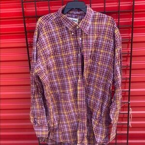 Barbour Men's Plaid Shirt - Red and Yellow